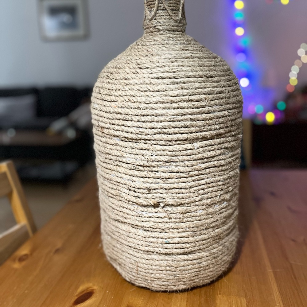 Tan Rope Textured Vase Accent